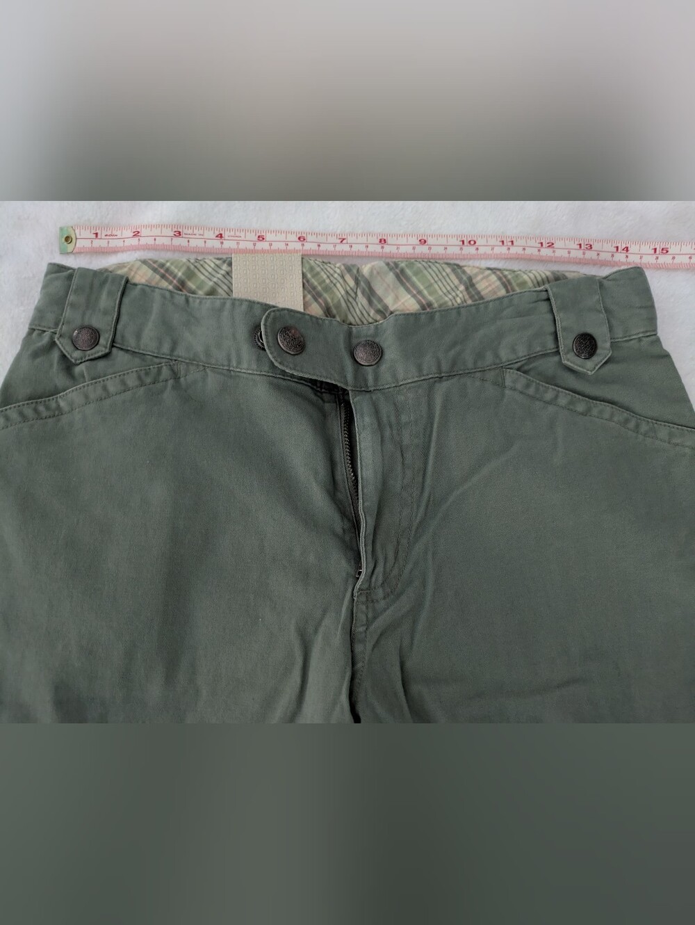 π NWT Cherokee bootcut fatigue green khaki pants - Picture 3 of 10